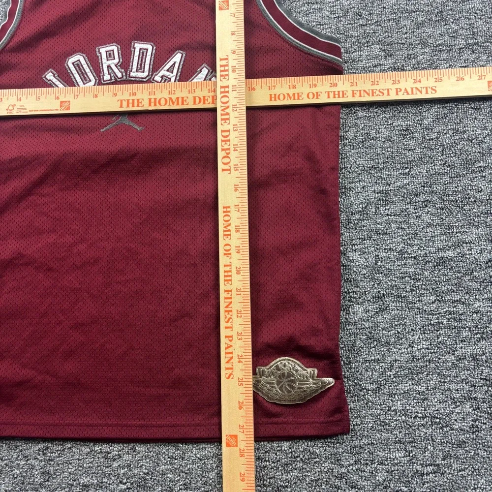 Y2K 2000s Jordan Brand Mesh Basketball Jersey Maroon Red Men's Size Medium